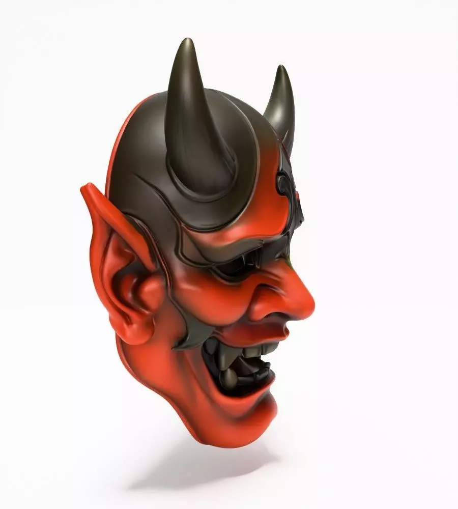 Japanese Red Oni Mask toy 3D print model_18