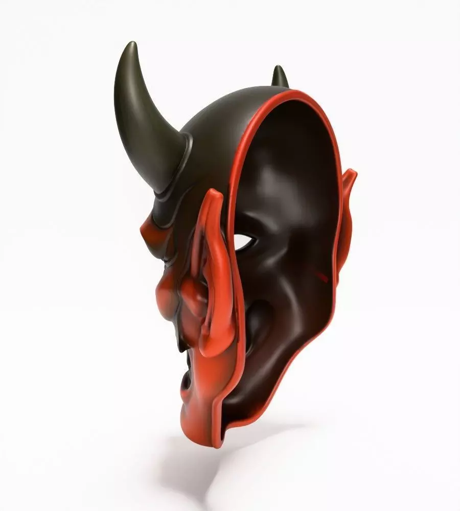 Japanese Red Oni Mask toy 3D print model_8