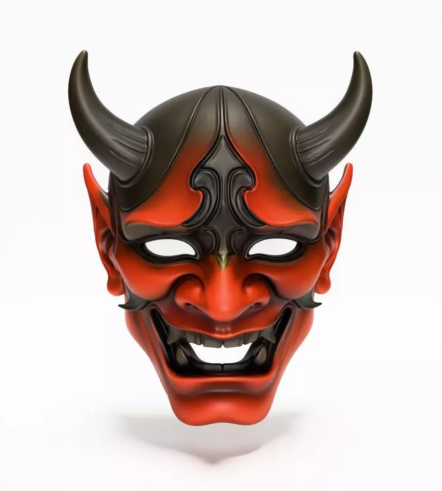 Japanese Red Oni Mask toy 3D print model_22