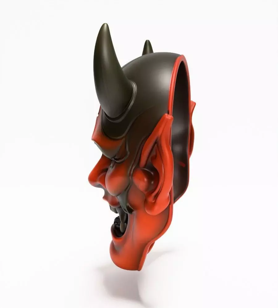 Japanese Red Oni Mask toy 3D print model_7