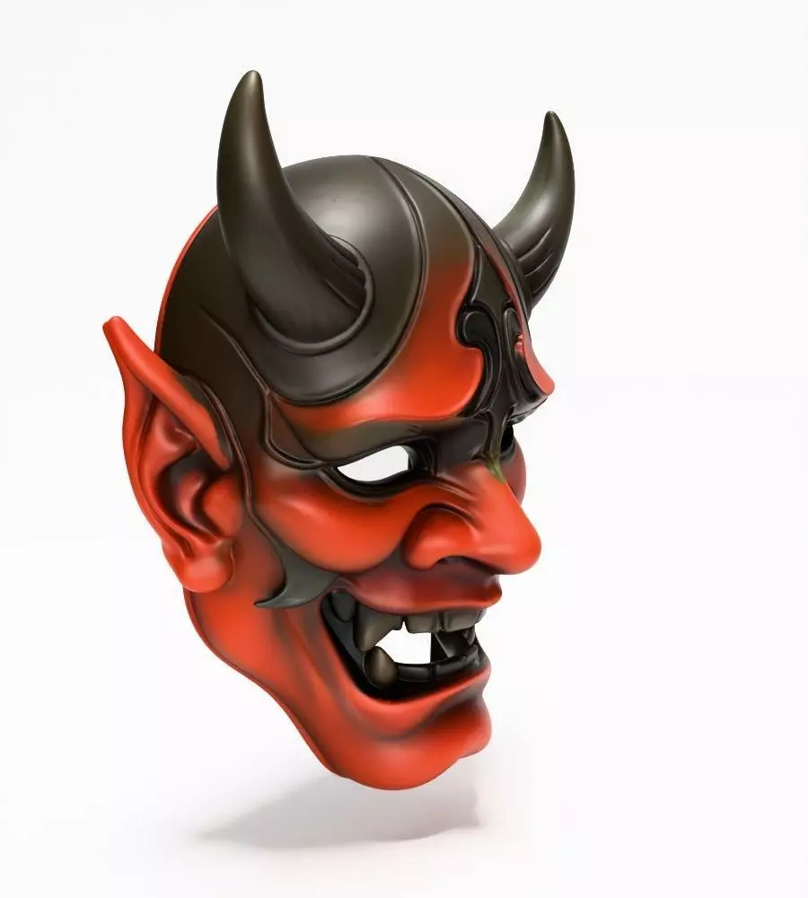 Japanese Red Oni Mask toy 3D print model_19