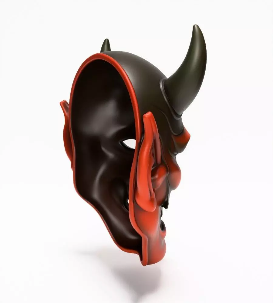Japanese Red Oni Mask toy 3D print model_15