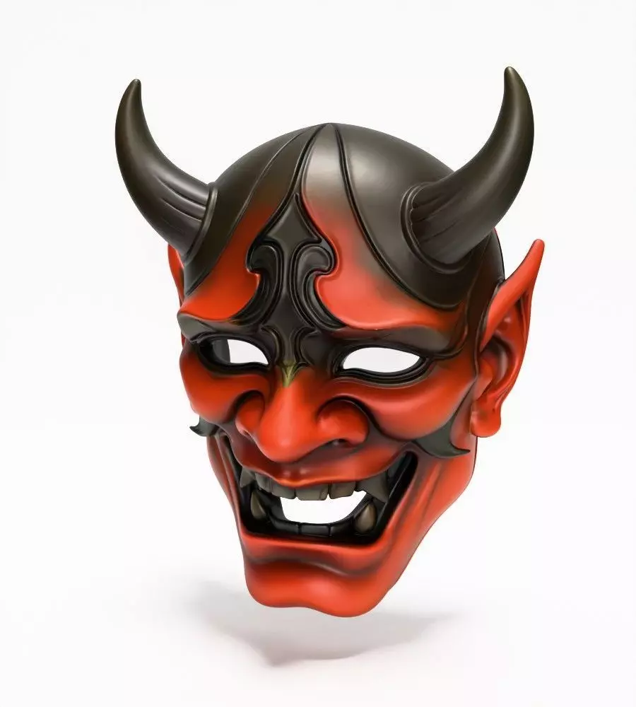 Japanese Red Oni Mask toy 3D print model_2