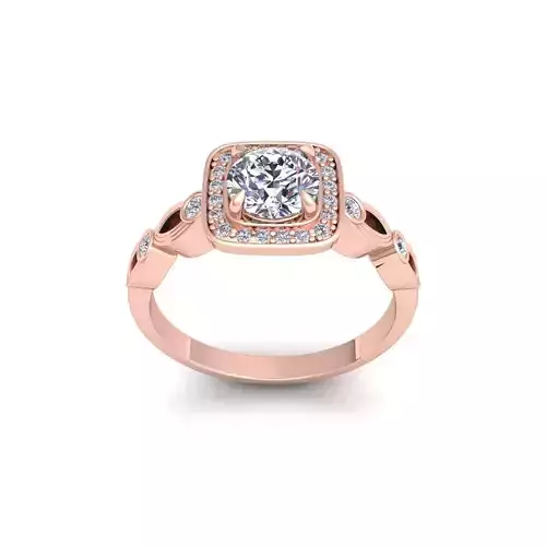 Cushion Diamond Ring 3d model and Render  3D print model