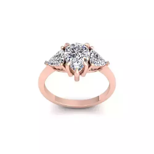 3 Stone Diamond Ring 3d model and Render 
