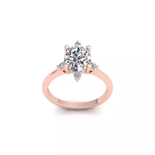 Ovel Diana Diamond Ring 3d Model render 