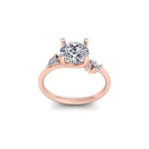 Round Solitaire Diamond Ring 3d Model and Render  3D print model