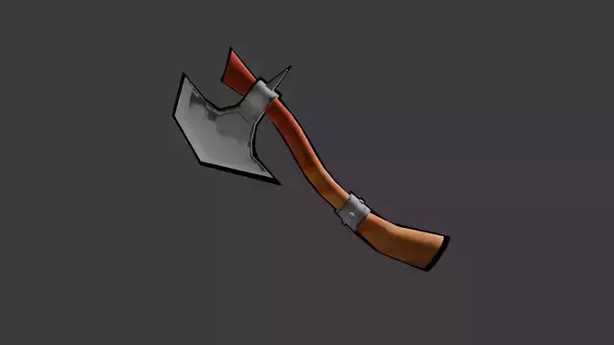 Stylized Low Poly Painterly Axe