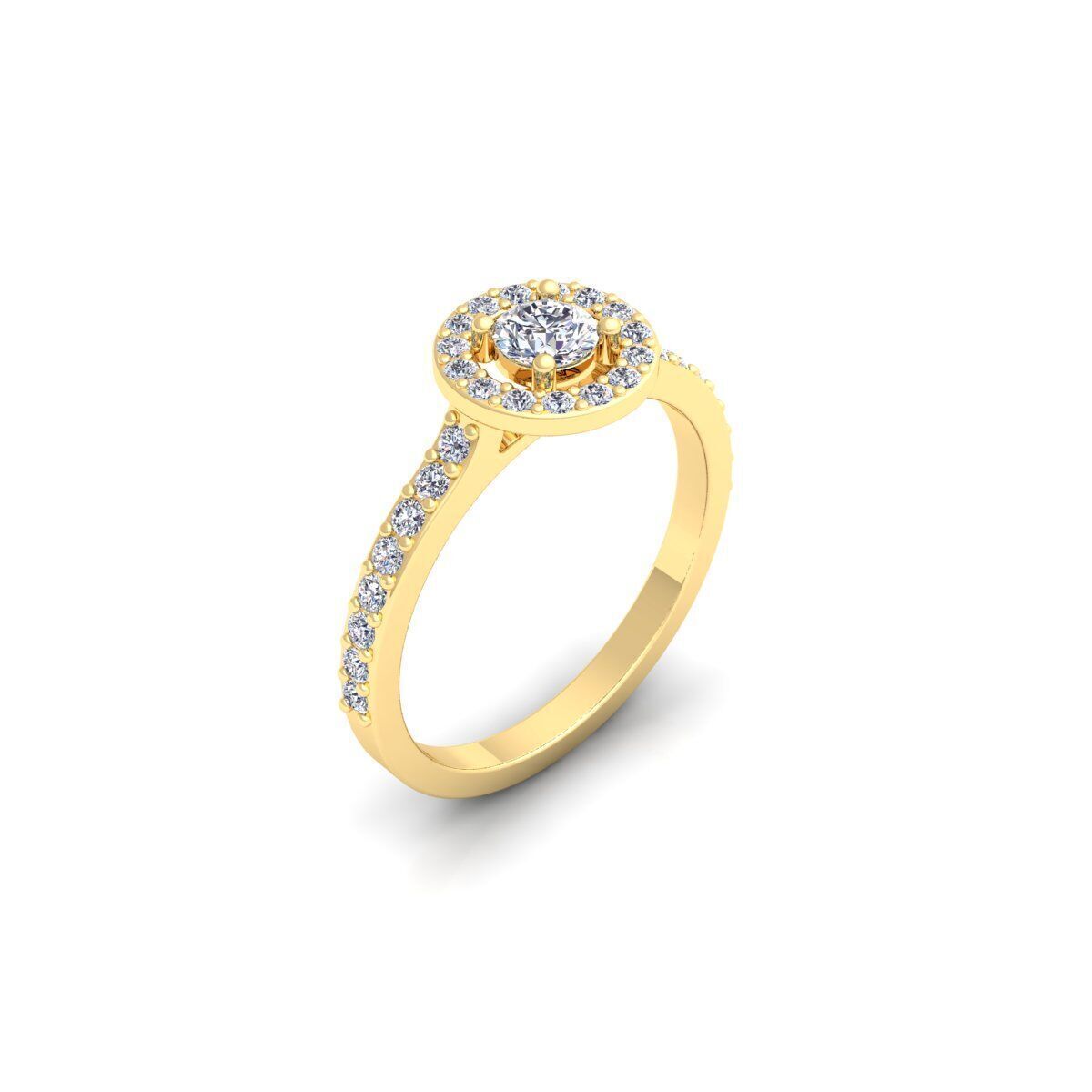 Round Halo Engagement Ring 3d Model and Render 3D print model_6