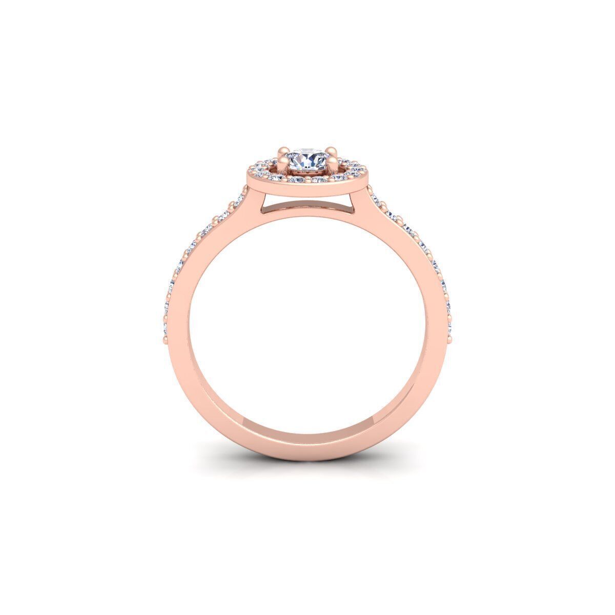 Round Halo Engagement Ring 3d Model and Render 3D print model_4