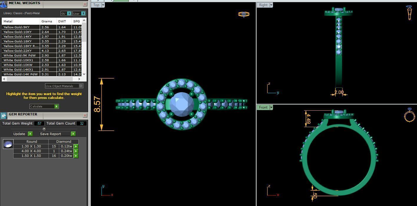 Round Halo Engagement Ring 3d Model and Render 3D print model_12