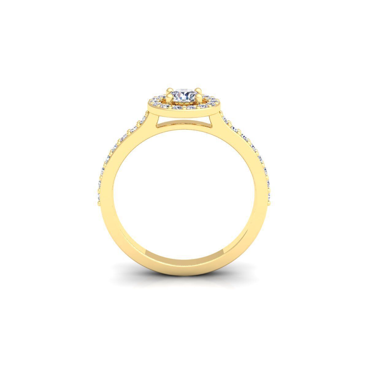 Round Halo Engagement Ring 3d Model and Render 3D print model_3