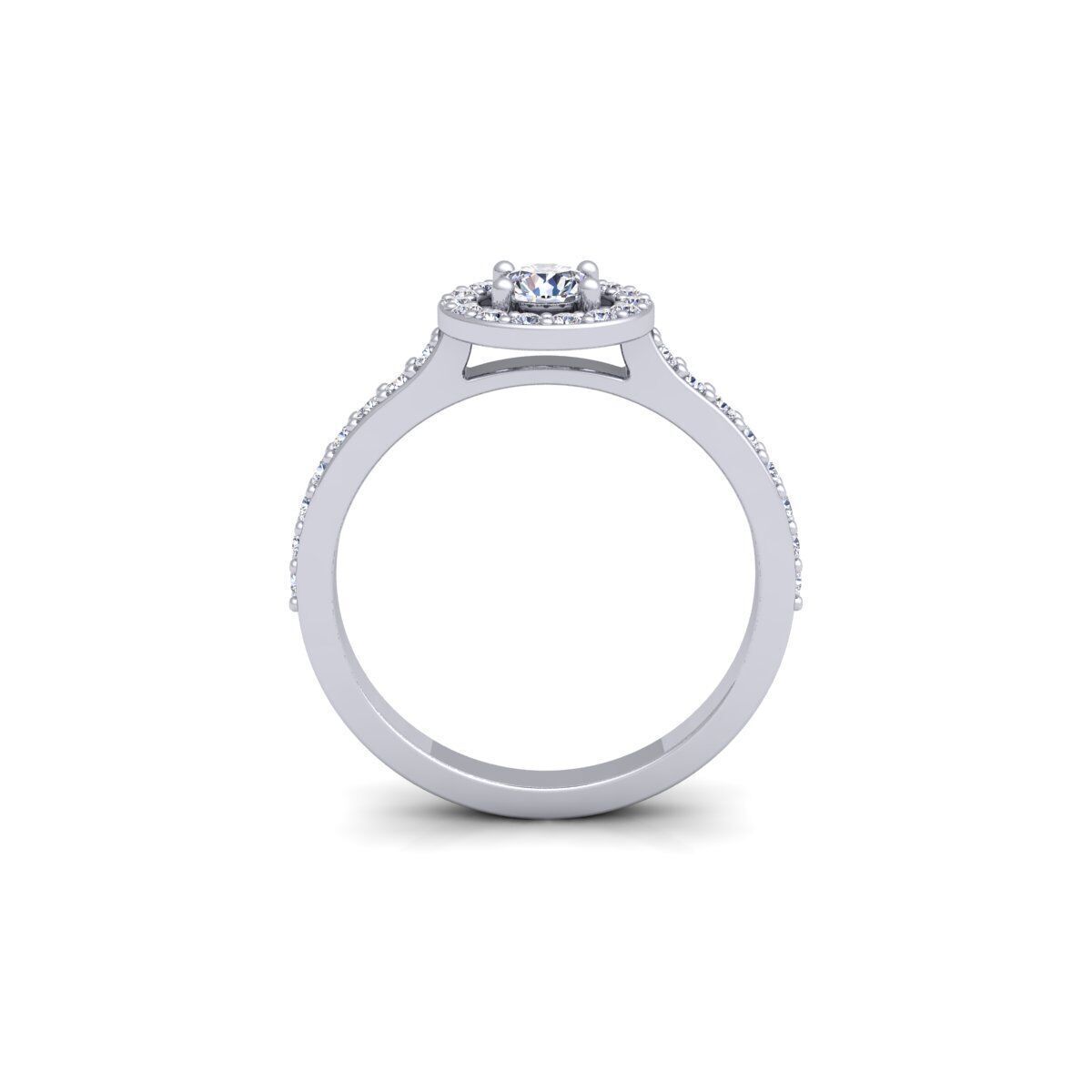 Round Halo Engagement Ring 3d Model and Render 3D print model_5