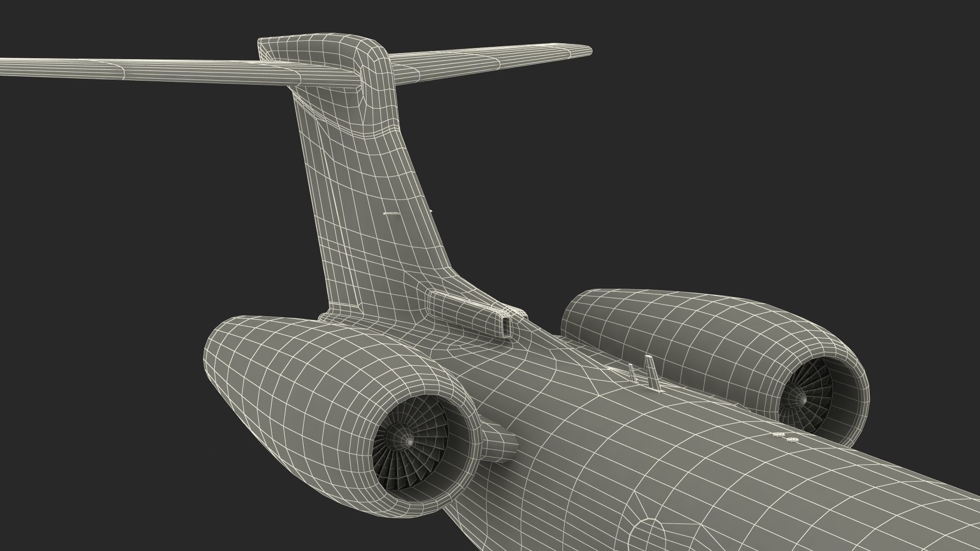 Large Private Jet Rigged 3D model_36