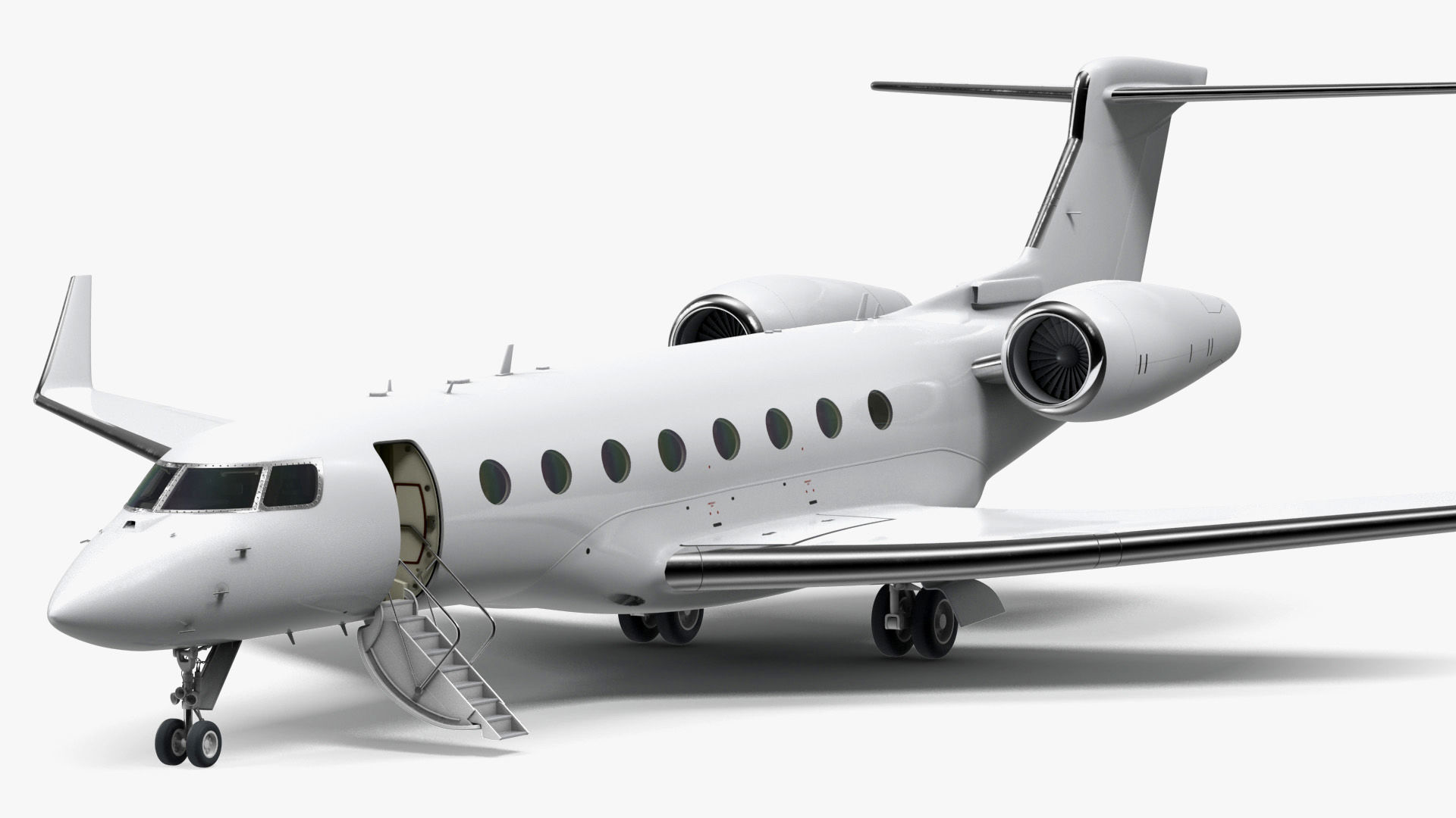 Large Private Jet Rigged 3D model_8