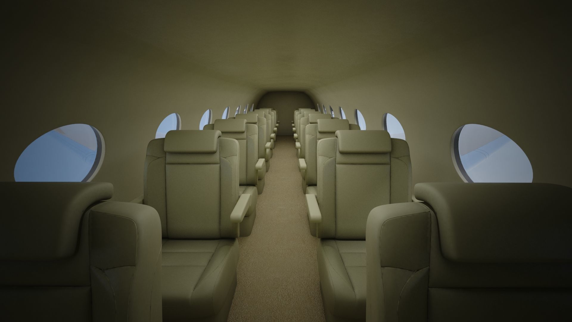 Large Private Jet Rigged 3D model_7
