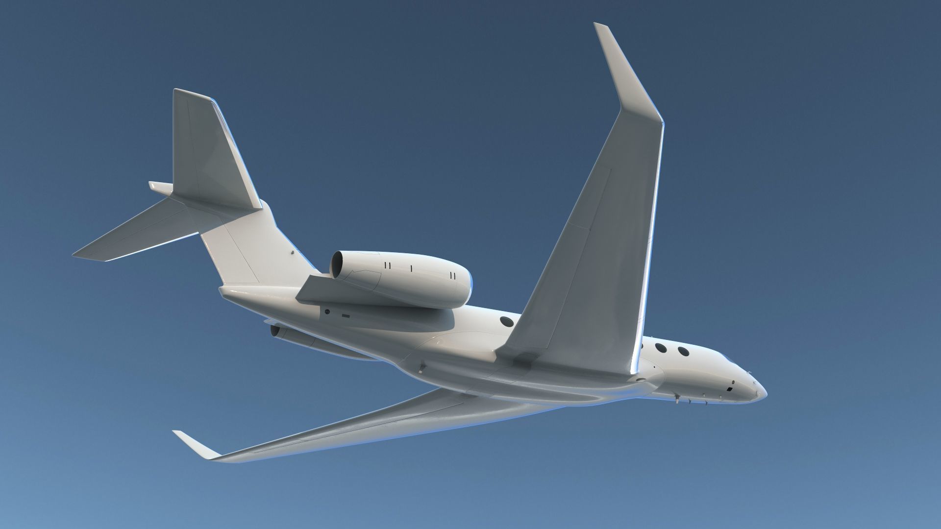 Large Private Jet Rigged 3D model_3