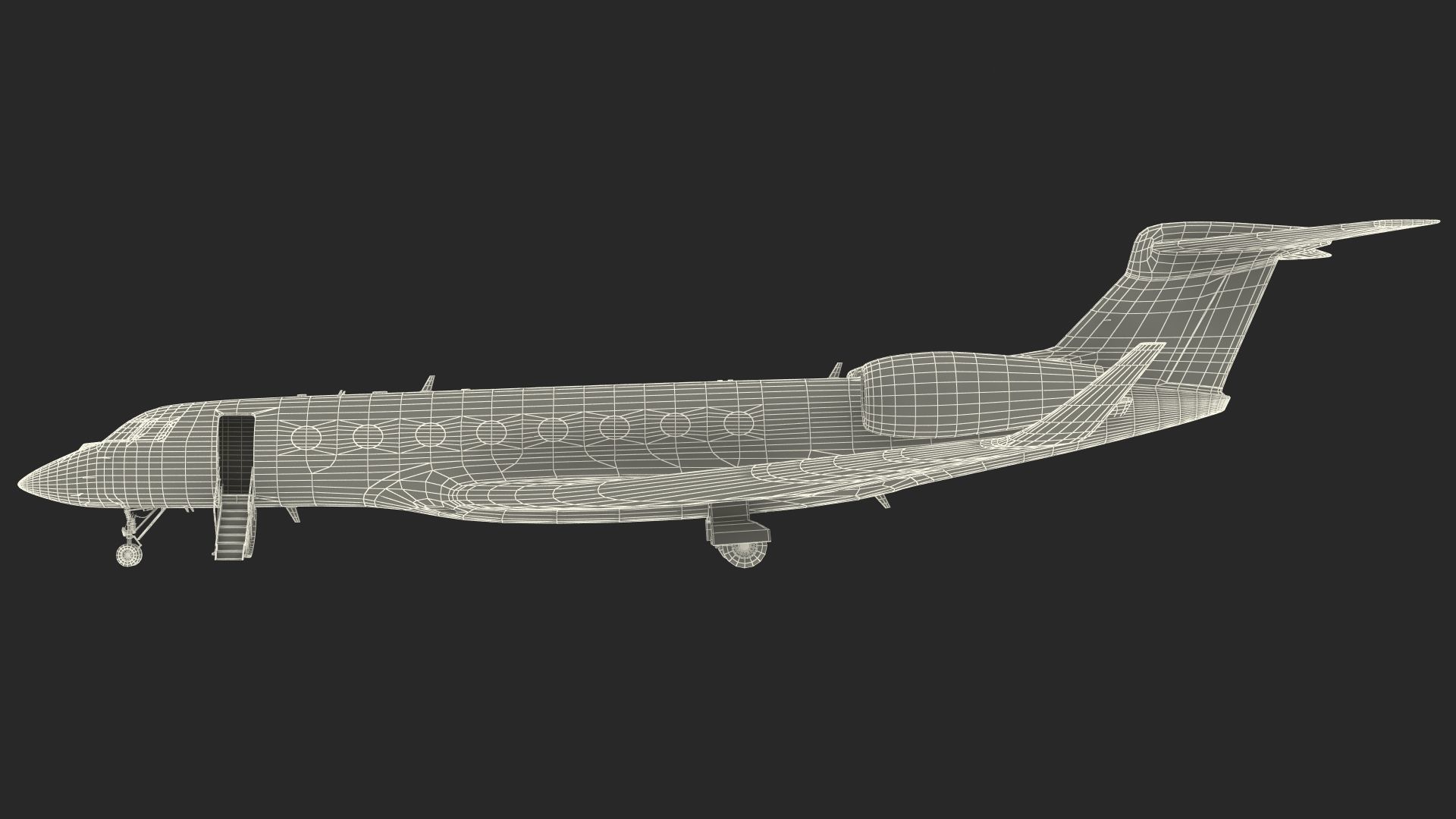 Large Private Jet Rigged 3D model_30