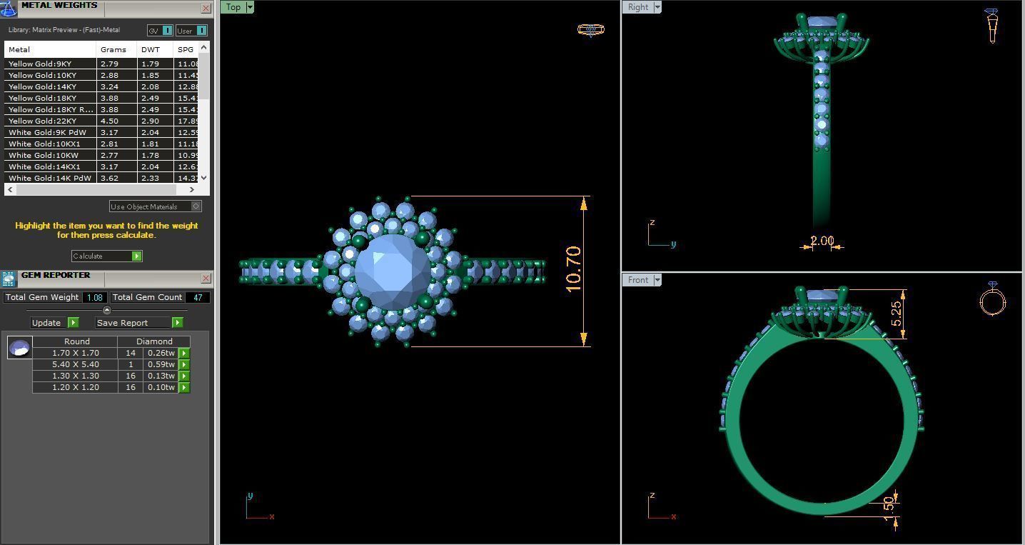 Round Diana Diamond Ring 3d Model and Render 3D print model_12