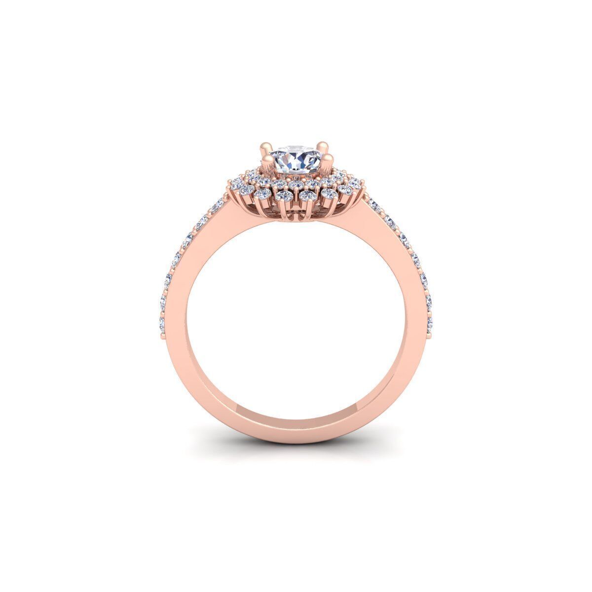 Round Diana Diamond Ring 3d Model and Render 3D print model_4