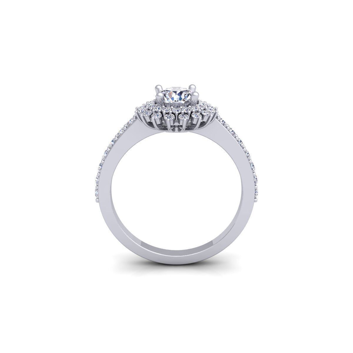 Round Diana Diamond Ring 3d Model and Render 3D print model_5