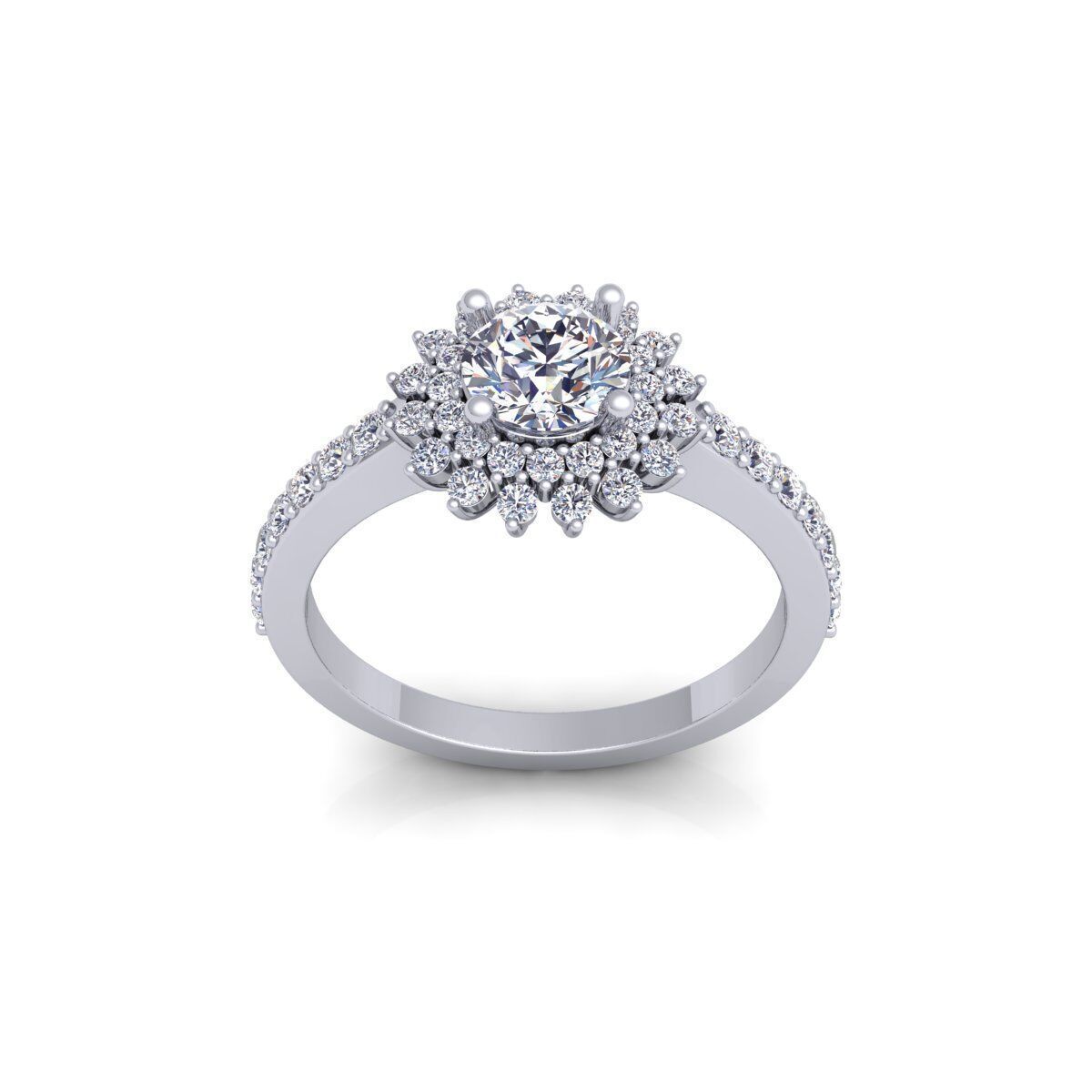 Round Diana Diamond Ring 3d Model and Render 3D print model_2