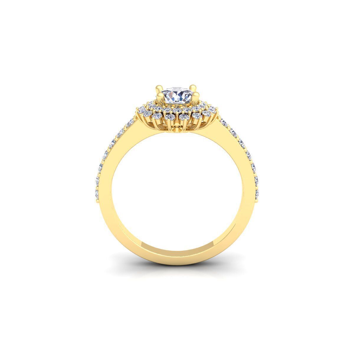Round Diana Diamond Ring 3d Model and Render 3D print model_3