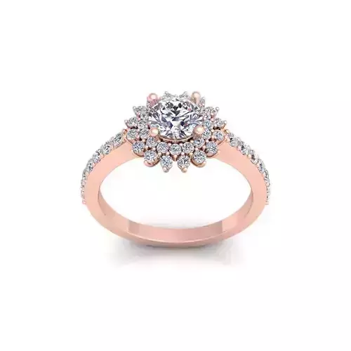 Round Diana Diamond Ring 3d Model and Render