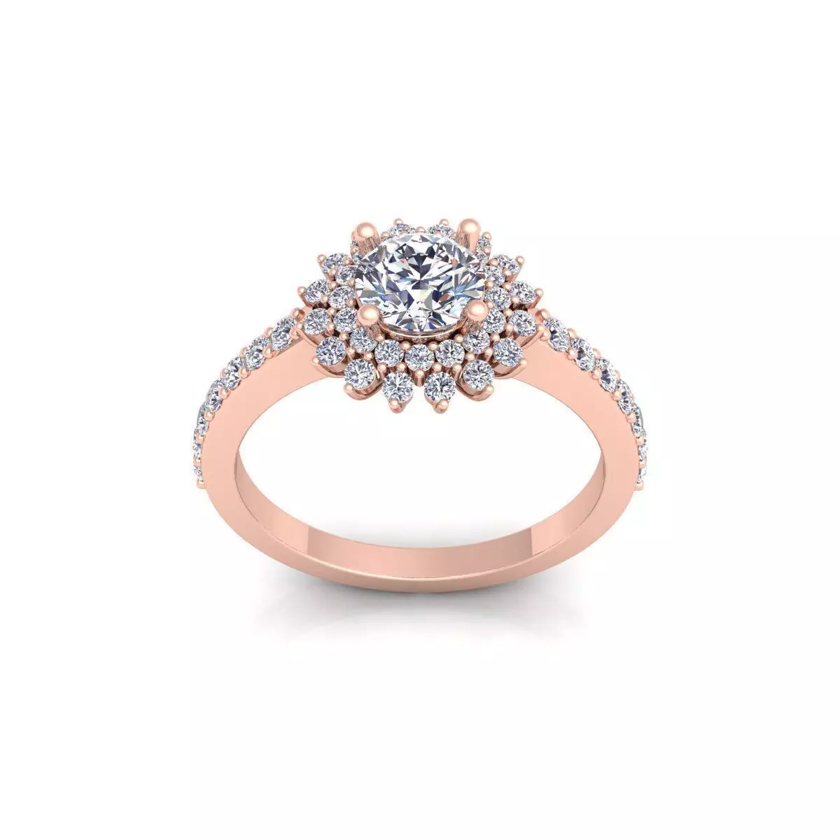 Round Diana Diamond Ring 3d Model and Render 3D print model_0