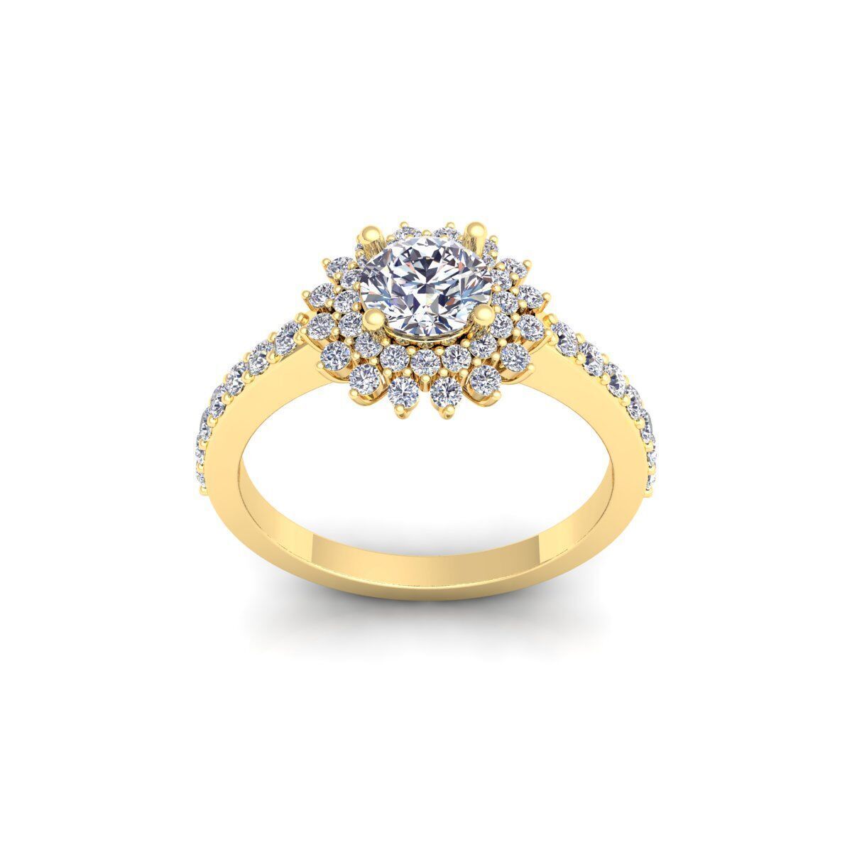 Round Diana Diamond Ring 3d Model and Render 3D print model_1