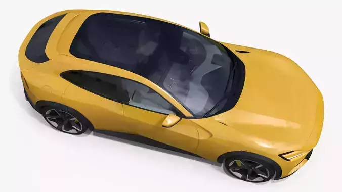 Crossover Sports Car Yellow Simplified 3D model