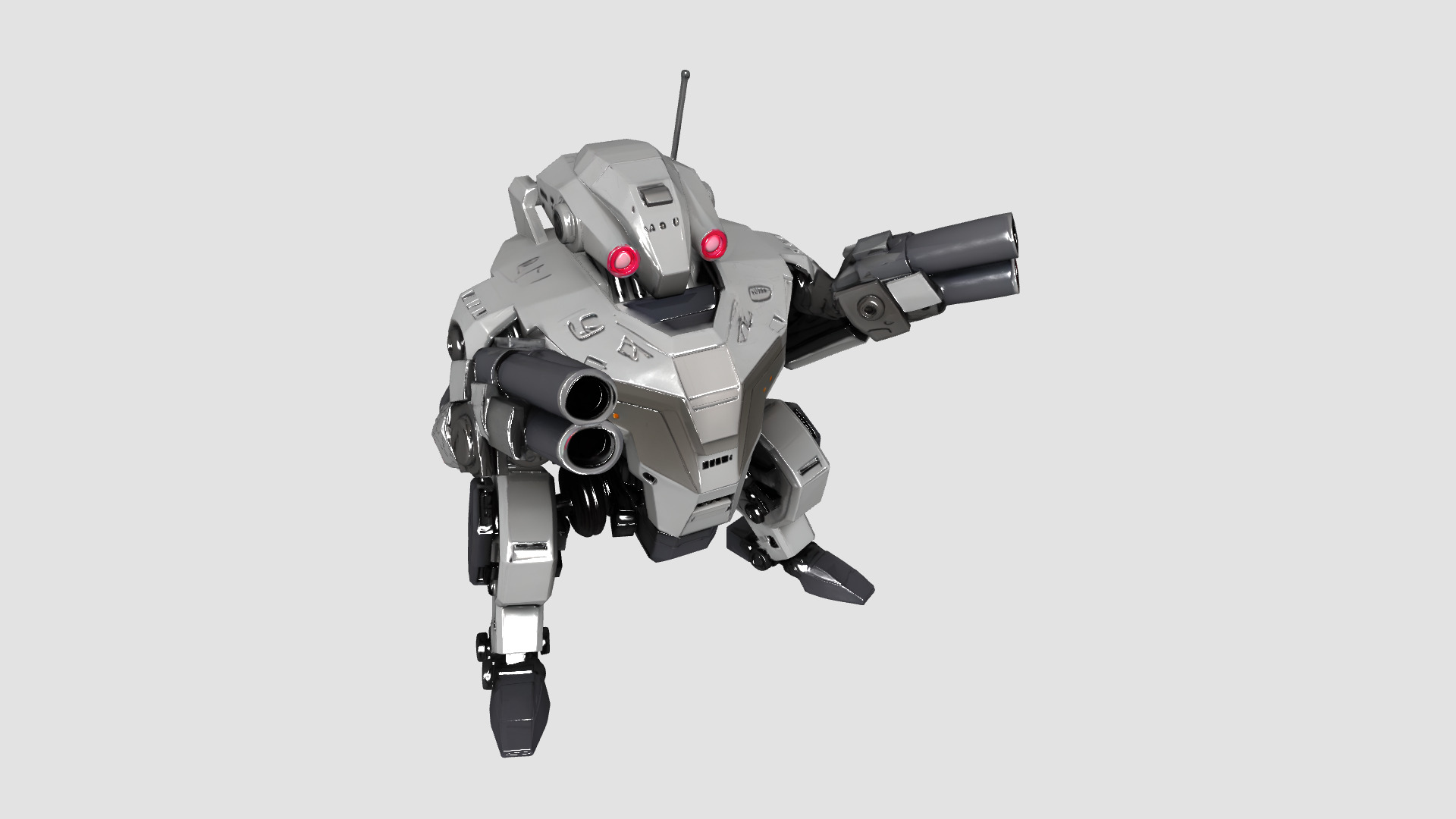 Sci Fi Drone and Robot Pack  9 High Detail Modular Models Low-poly 3D model_31