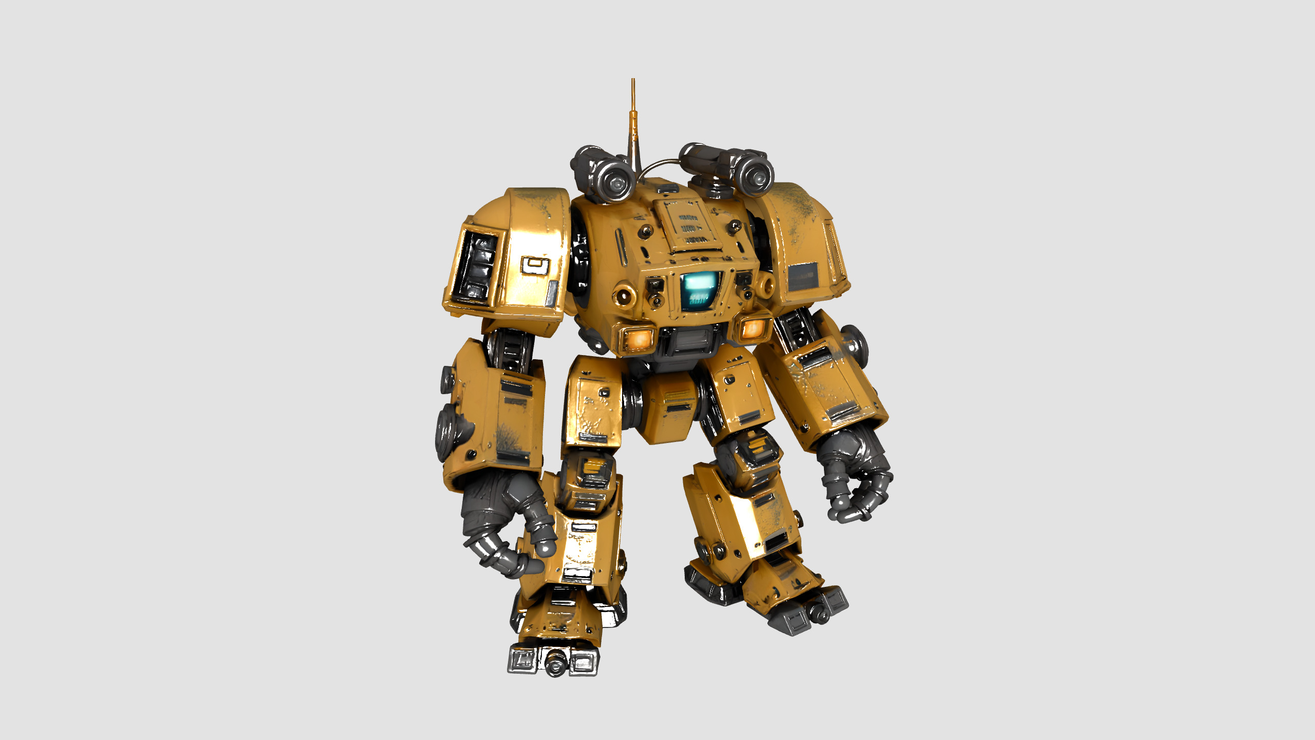 Sci Fi Drone and Robot Pack  9 High Detail Modular Models Low-poly 3D model_5