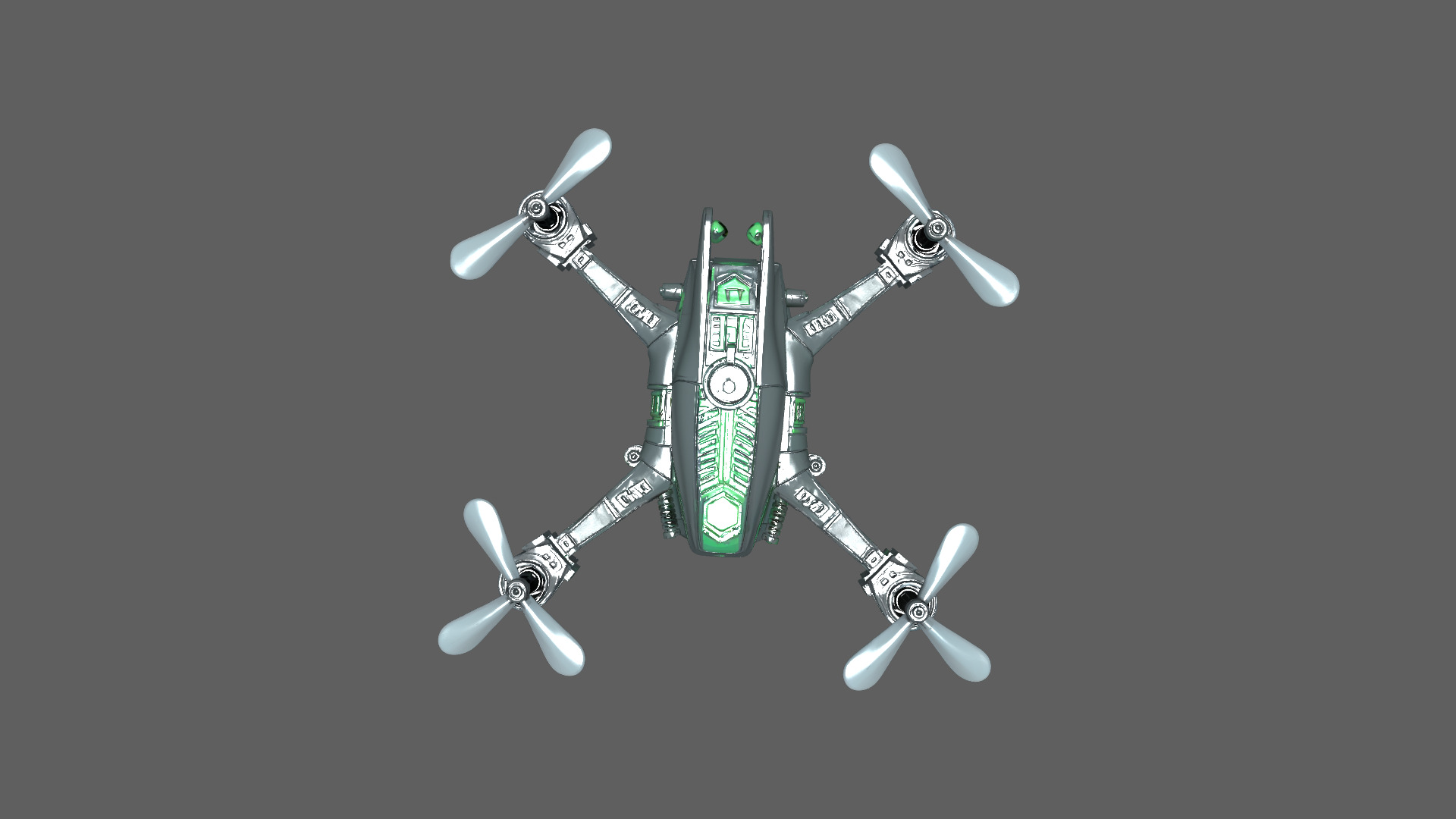 Sci Fi Drone and Robot Pack  9 High Detail Modular Models Low-poly 3D model_23