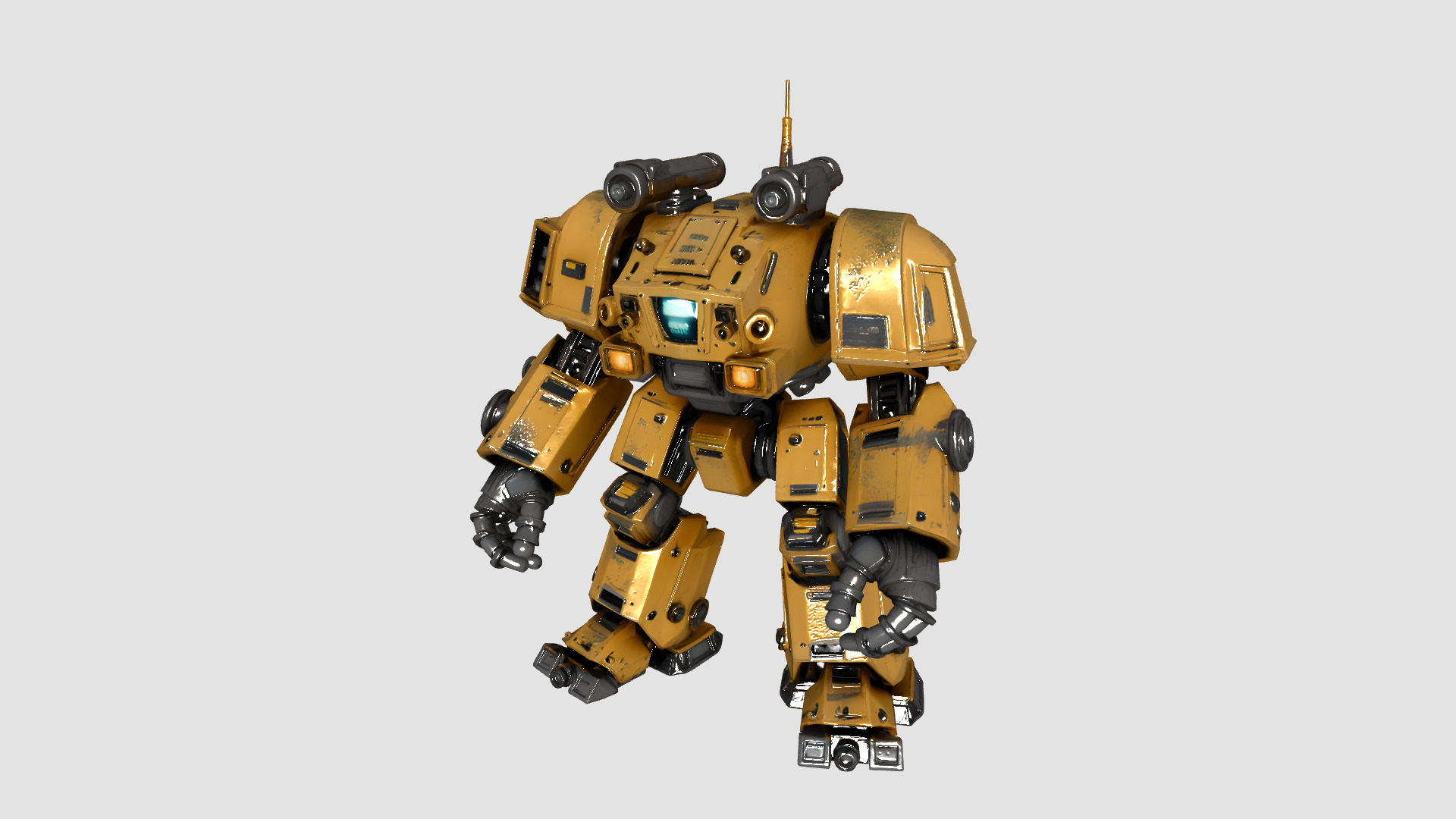 Sci Fi Drone and Robot Pack  9 High Detail Modular Models Low-poly 3D model_4