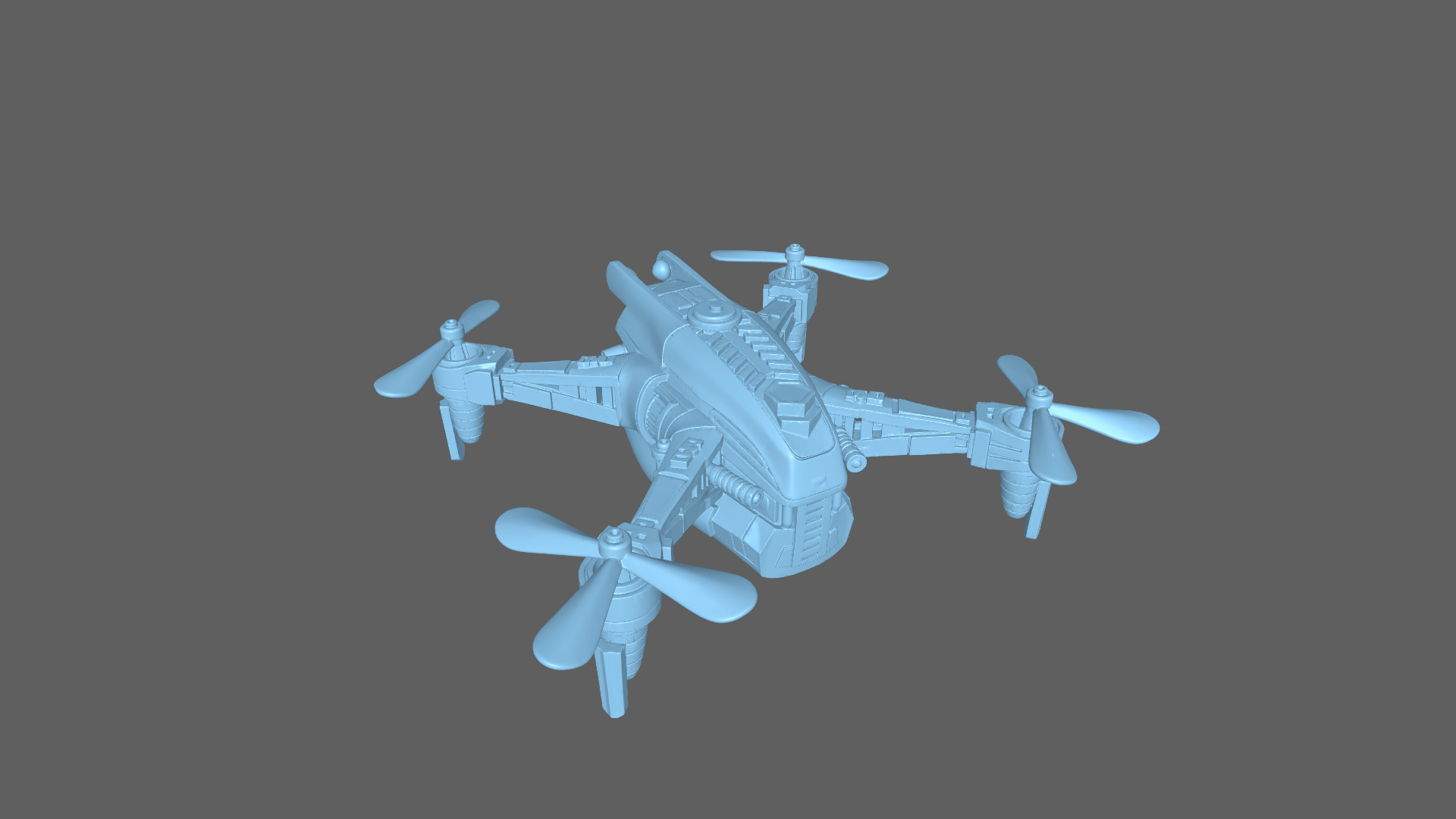 Sci Fi Drone and Robot Pack  9 High Detail Modular Models Low-poly 3D model_22