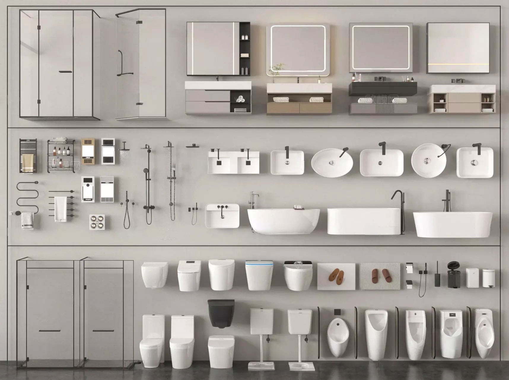 3DS MAX Bathroom Set 3D VRAY Render 3D model