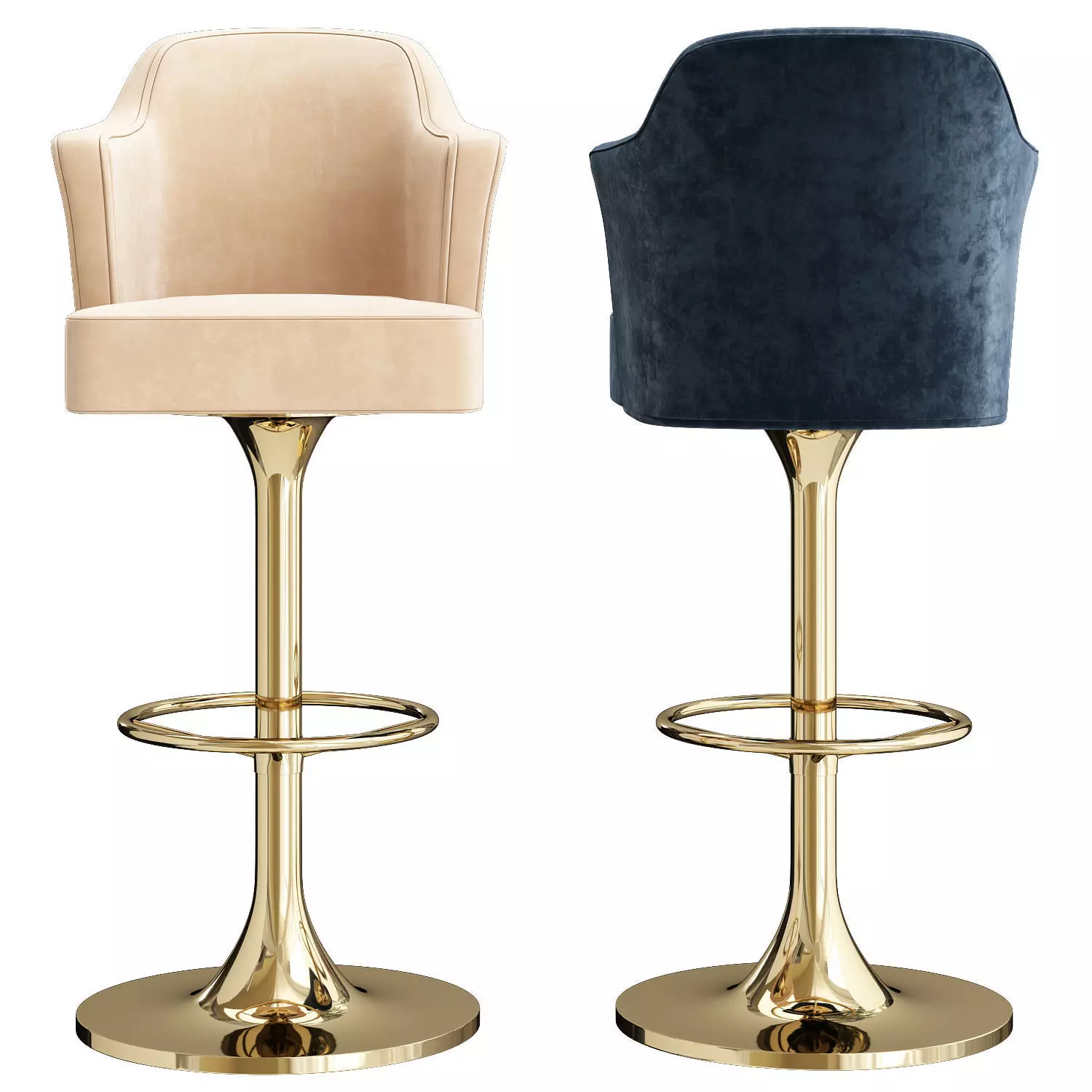 BETH BAR CHAIR Low-poly 3D model