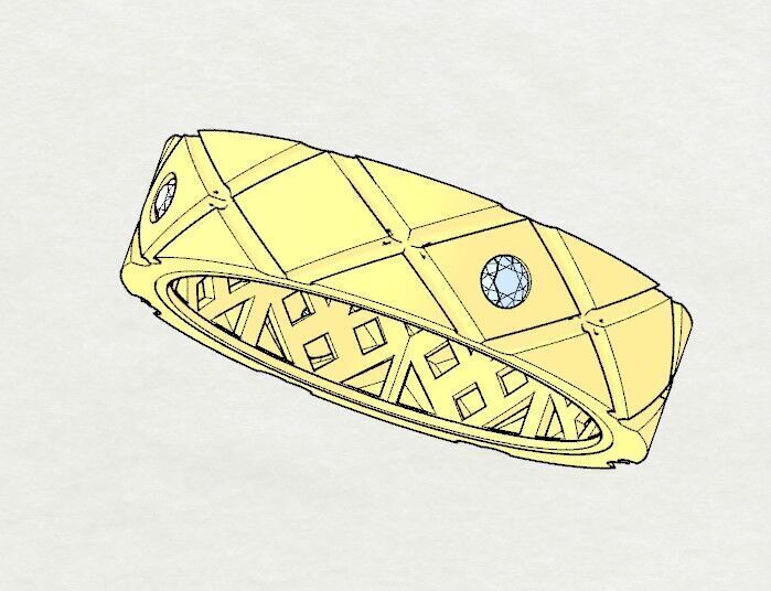 Band Ring 3D print model_12