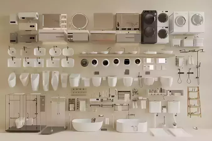 3DS MAX Bathroom SET 3D Models 047 VRAY Render