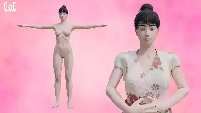 Aiko Stylized Japanese Character Rigged  Blendshapes