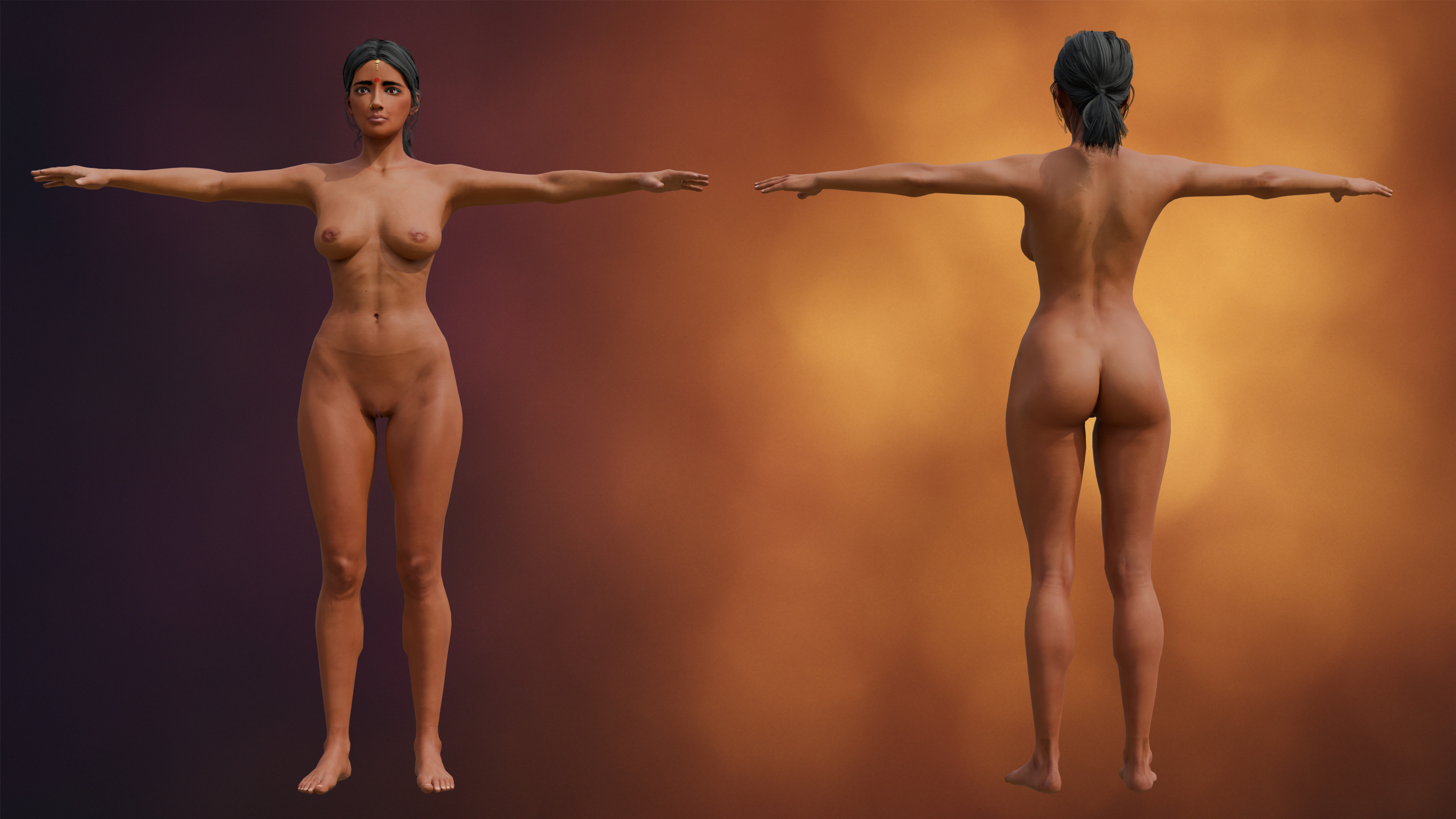 Priya Stylized Indian Character Rigged Blendshapes Low-poly 3D model_6