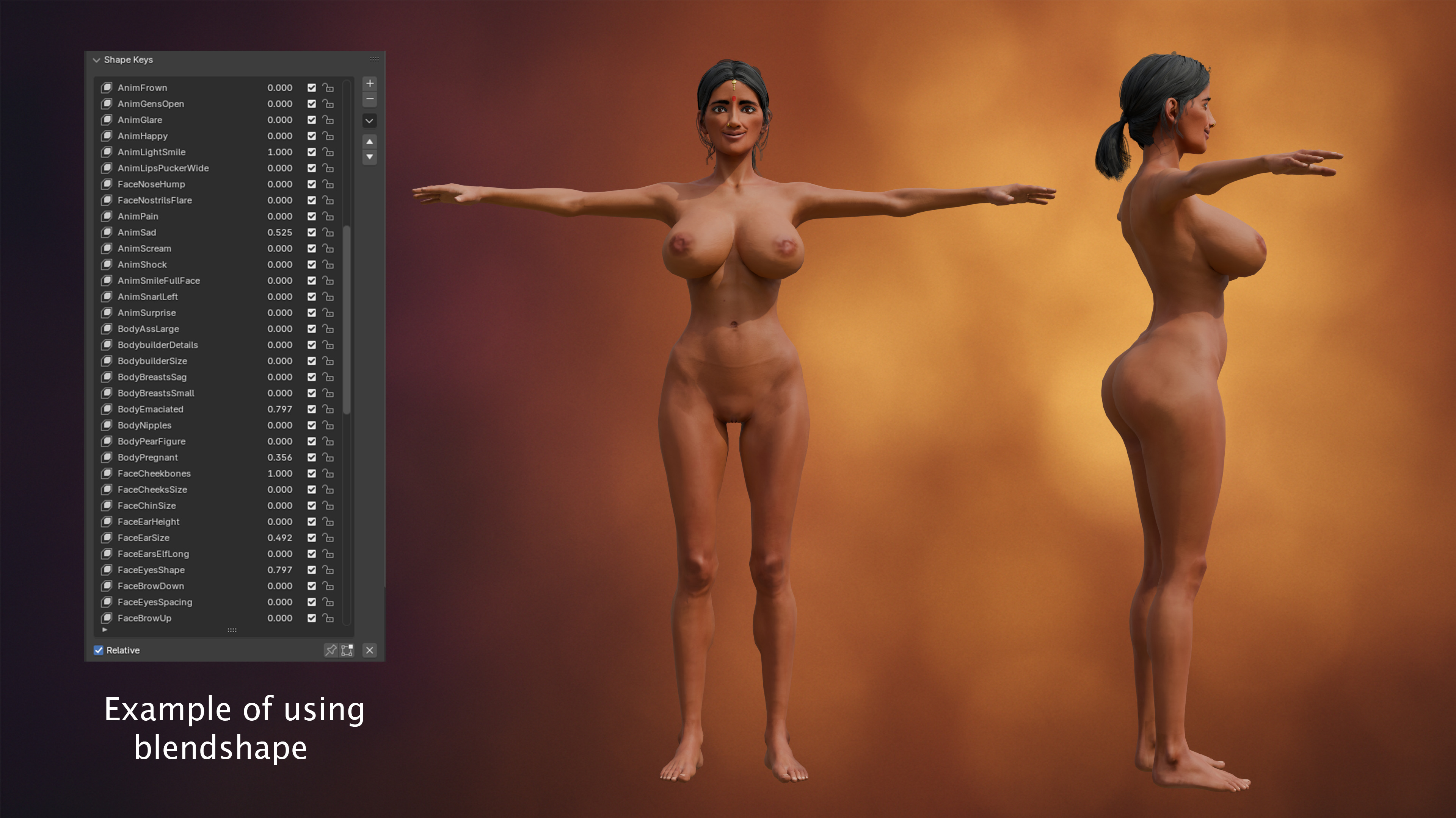 Priya Stylized Indian Character Rigged Blendshapes Low-poly 3D model_2