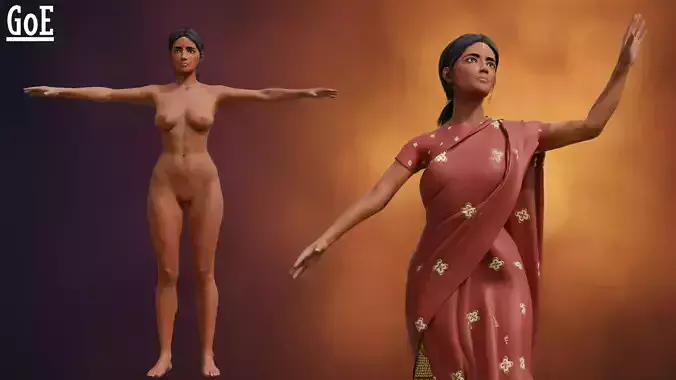 Priya Stylized Indian Character Rigged Blendshapes