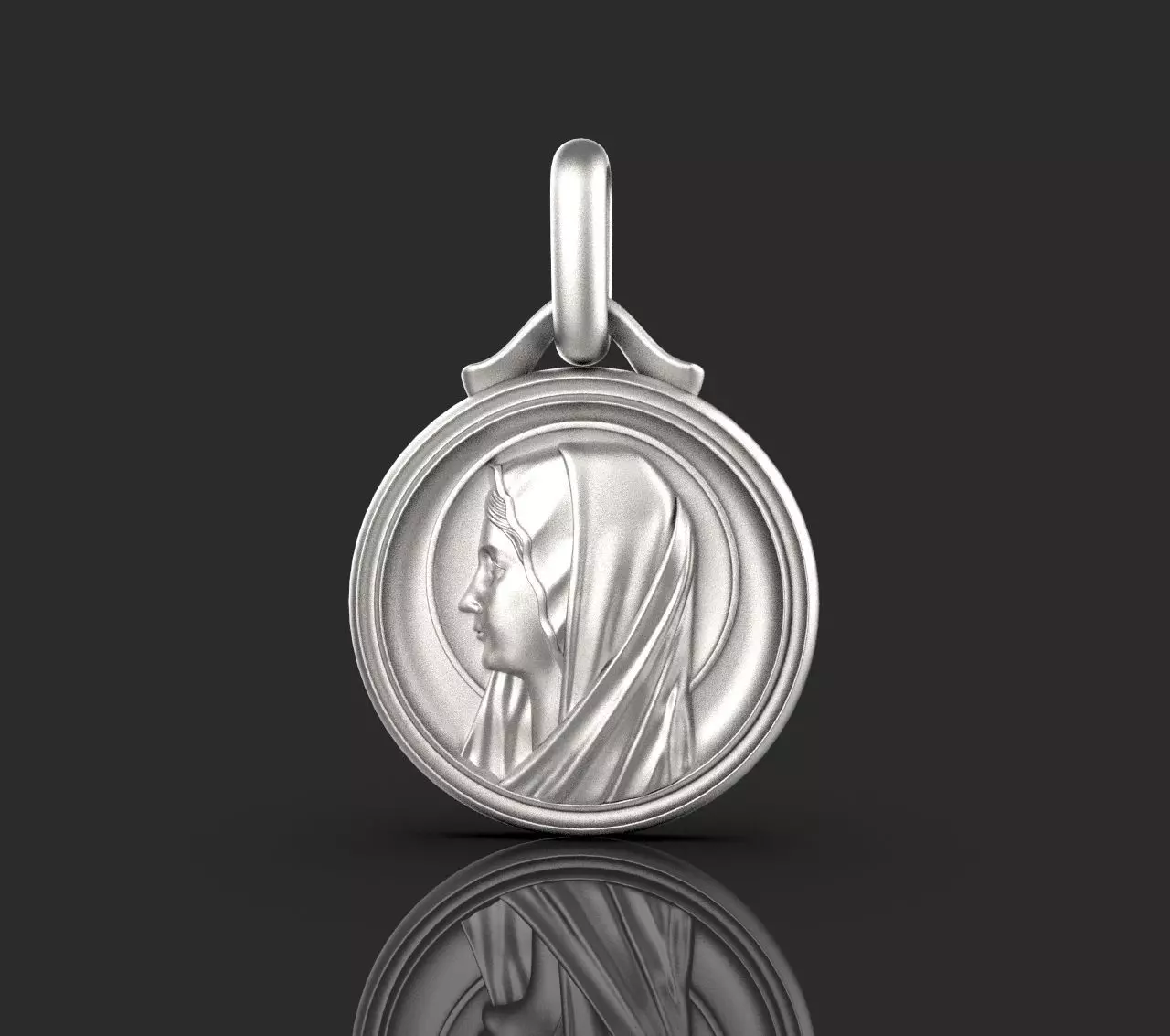 Virgin Mary 3D print model Saint Maria Pendant 3D print model