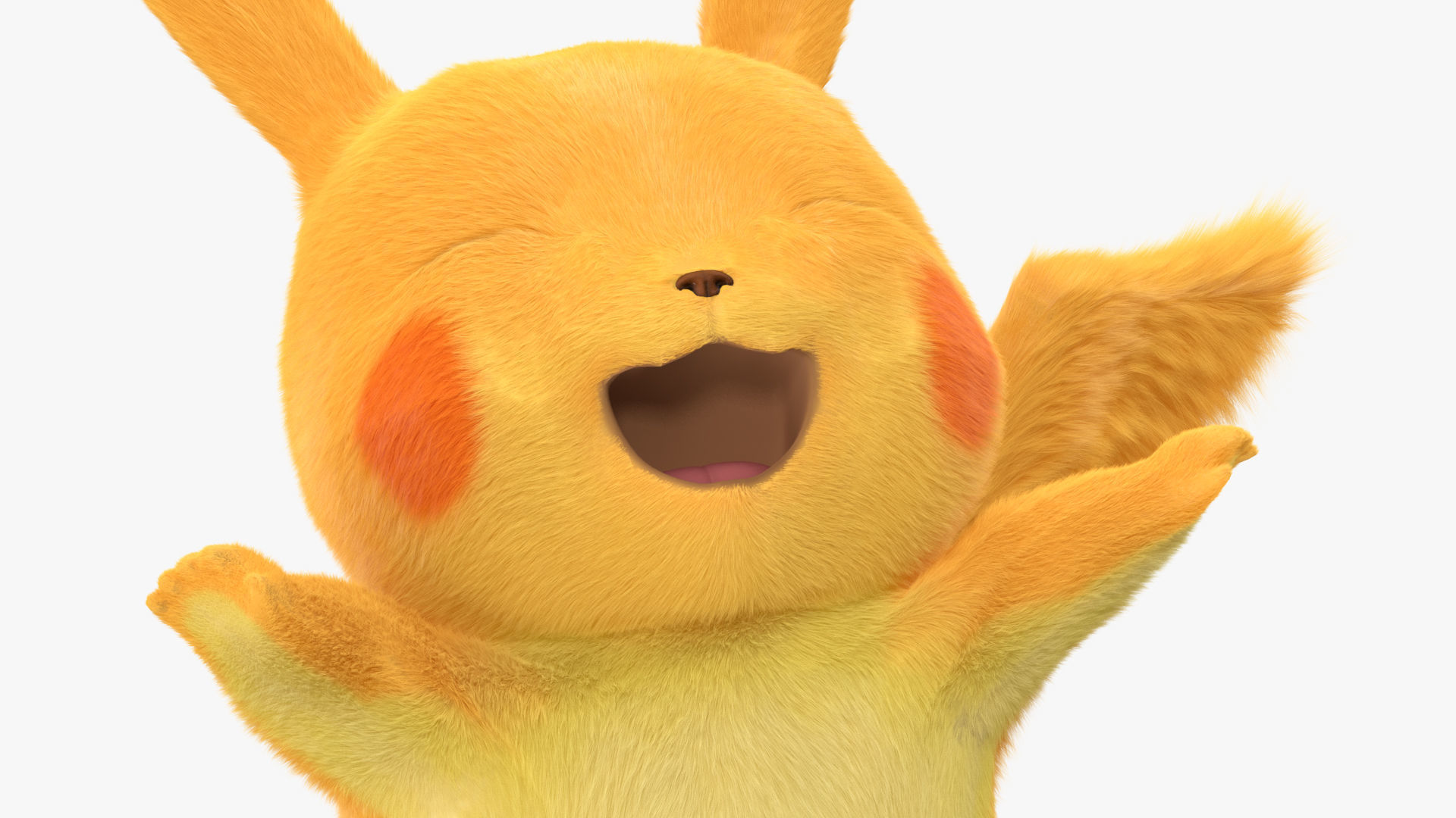 Happy Pikachu Character Fur 3D model_11