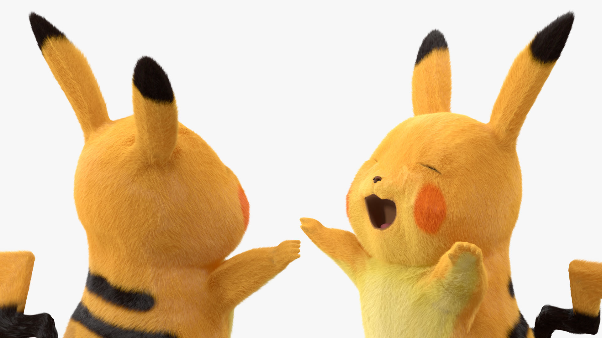 Happy Pikachu Character Fur 3D model_10