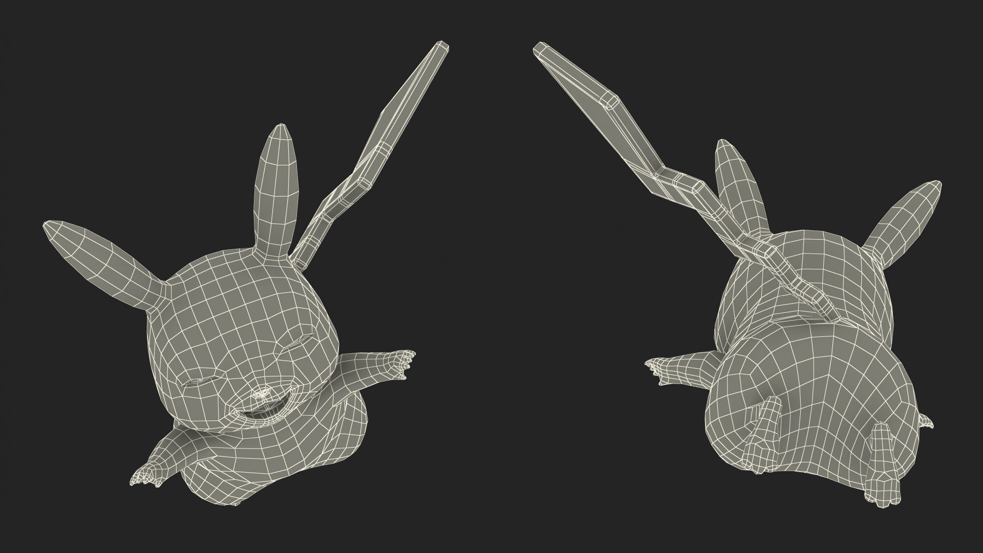 Happy Pikachu Character Fur 3D model_21