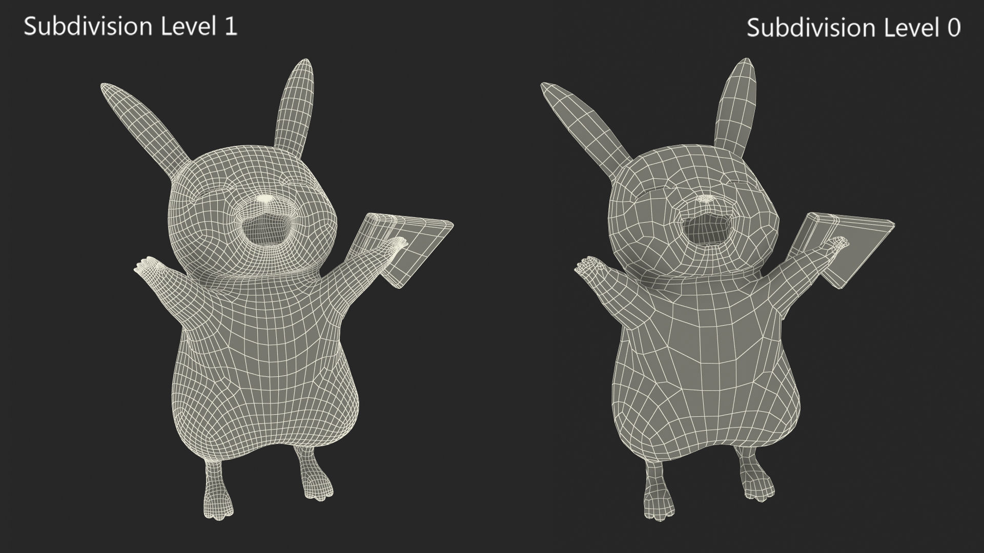 Happy Pikachu Character Fur 3D model_16