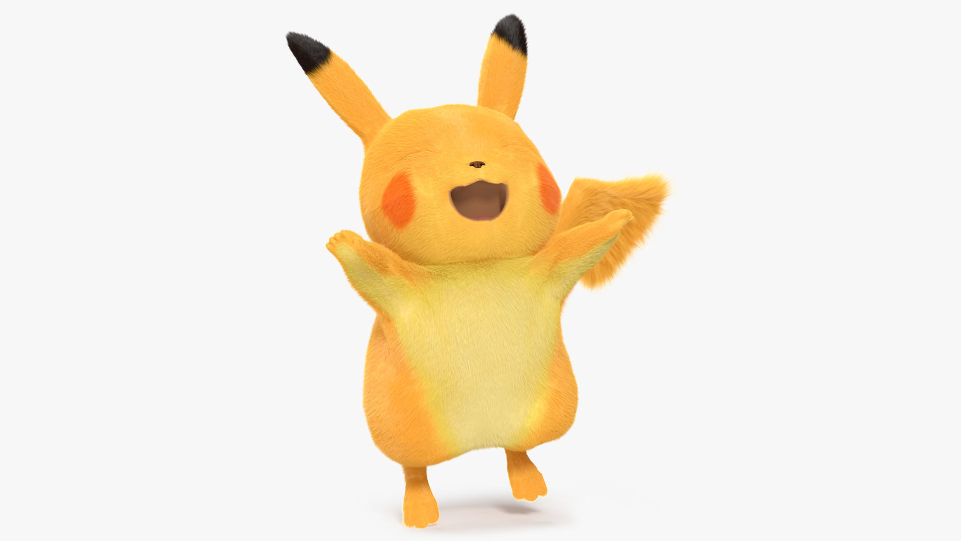 Happy Pikachu Character Fur 3D model_7
